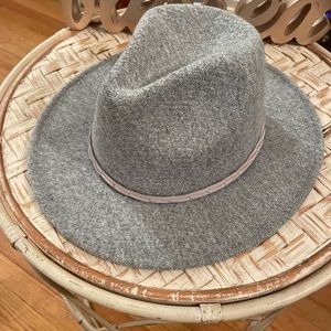 Grey fedora hat